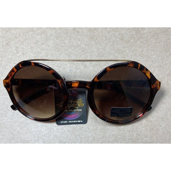 Retro Rewind  Womens Tortoise Gold Round Plastic Frames with Brown Lens NWT - Picture 4 of 8